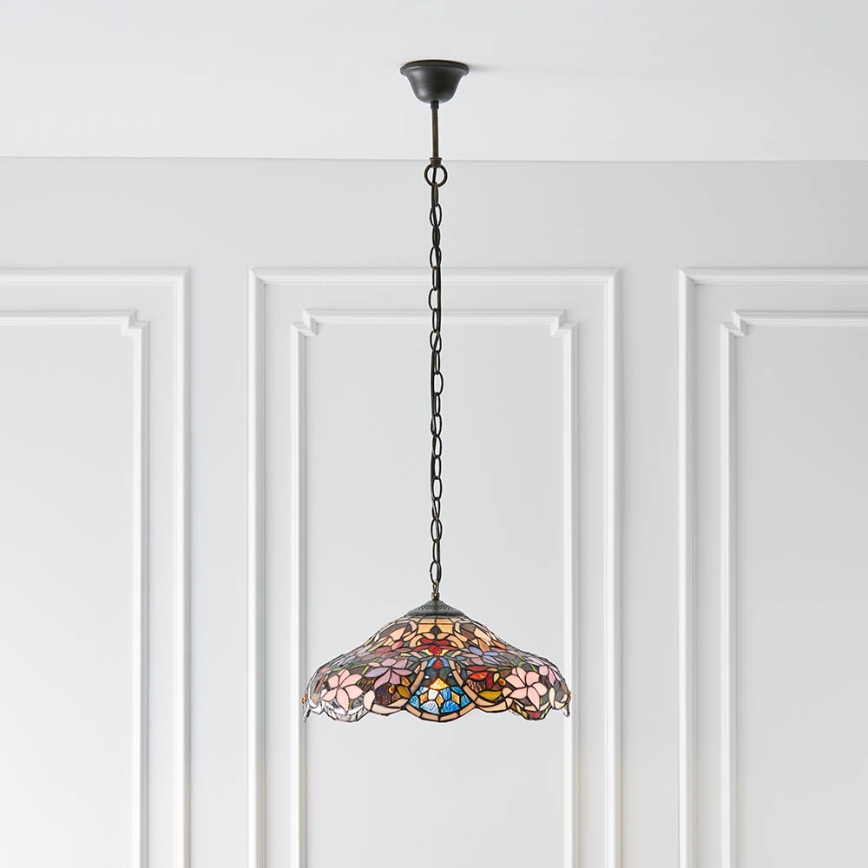 Endon 64325 - Lustre sur chaîne Tiffany SULLIVAN 1xE27/60W/230V Ø 40 cm