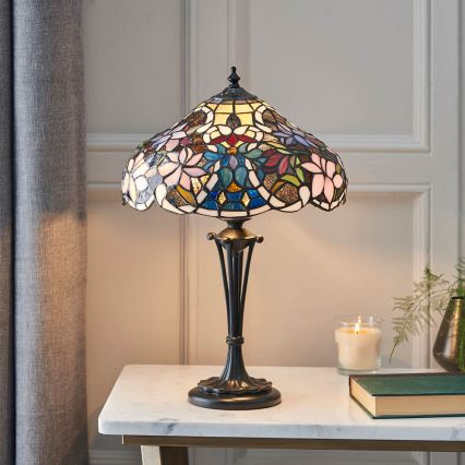 Endon 64327 - Lampe de table Tiffany SULLIVAN 2xE14/40W/230V Ø 30 cm