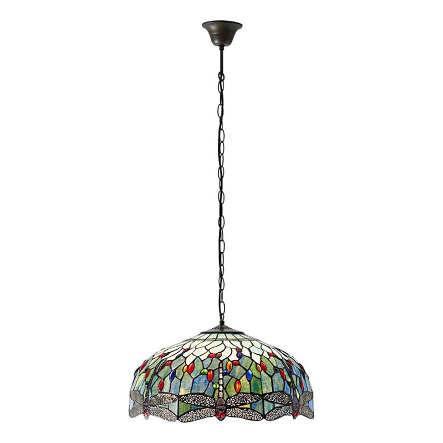 Endon 66148 - Lustre sur chaîne Tiffany DRAGONFLY 3xE27/60W/230V Ø 50 cm
