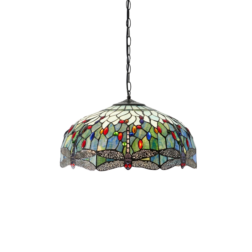 Endon 66148 - Lustre sur chaîne Tiffany DRAGONFLY 3xE27/60W/230V Ø 50 cm