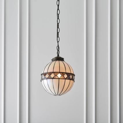 Endon 67044 - Lustre à chaîne Tiffany FARGO 1xE14/40W/230V Ø 25,5 cm