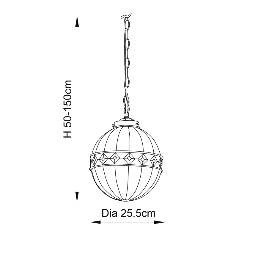 Endon 67044 - Lustre à chaîne Tiffany FARGO 1xE14/40W/230V Ø 25,5 cm