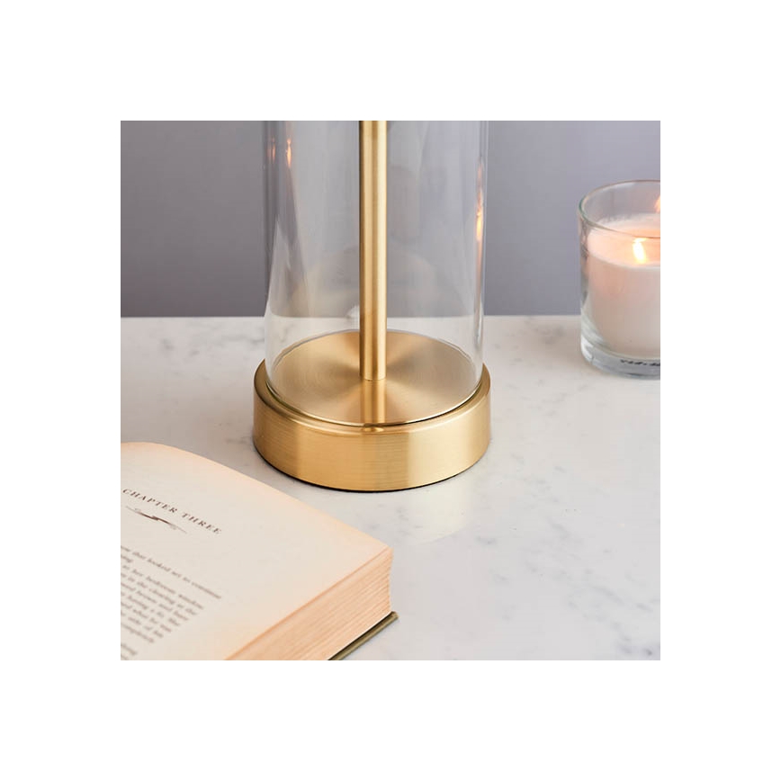 Endon 68802 - Lampe de table tactile à intensité variable LESSINA 1xE27/10W/230V doré/blanc