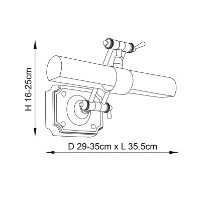 Endon 69832 - Applique pour tableau WINCHESTER, 2x E14/6W/230V, 35,5 cm, finition laiton