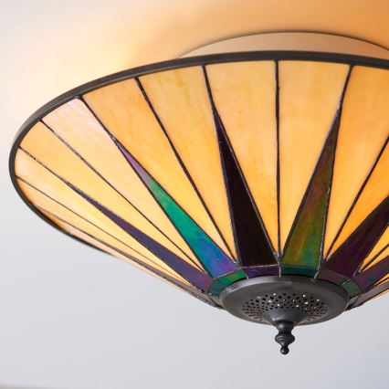 Endon 70240 - Plafonnier Tiffany DARK STAR 2xE27/40W/230V Ø 49 cm