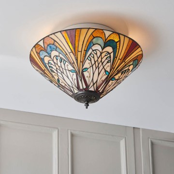 Endon 70241 - Plafonnier Tiffany HECTOR 2xE27/60W/230V Ø 40 cm