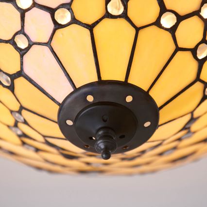 Endon 70242 - Plafonnier Tiffany PEARL 2xE27/60W/230V, Ø 37 cm