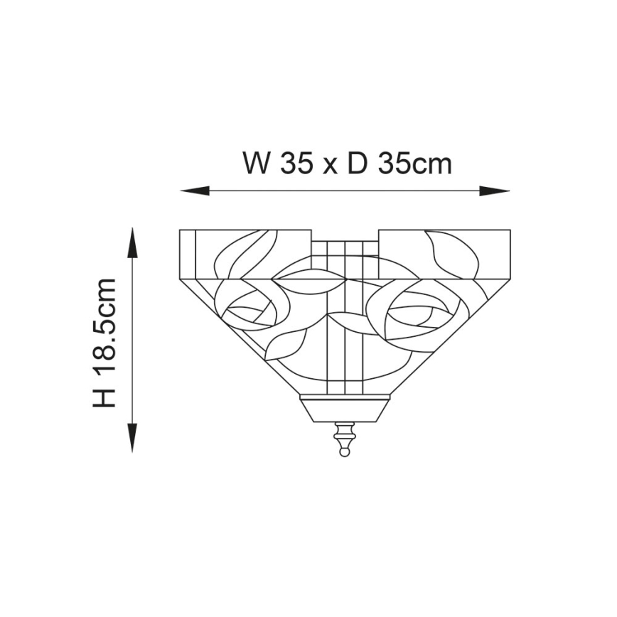 Endon 70699 - Plafonnier Tiffany WILLOW 2xE27/60W/230V 35x35 cm