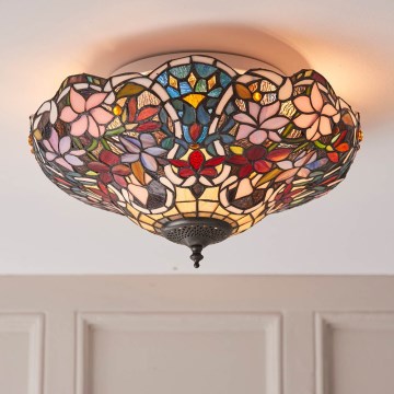 Endon 70709 - Plafonnier Tiffany SULLIVAN 2xE27/60W/230V Ø 40 cm