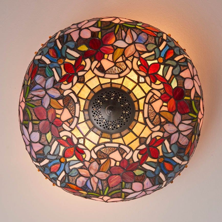 Endon 70709 - Plafonnier Tiffany SULLIVAN 2xE27/60W/230V Ø 40 cm