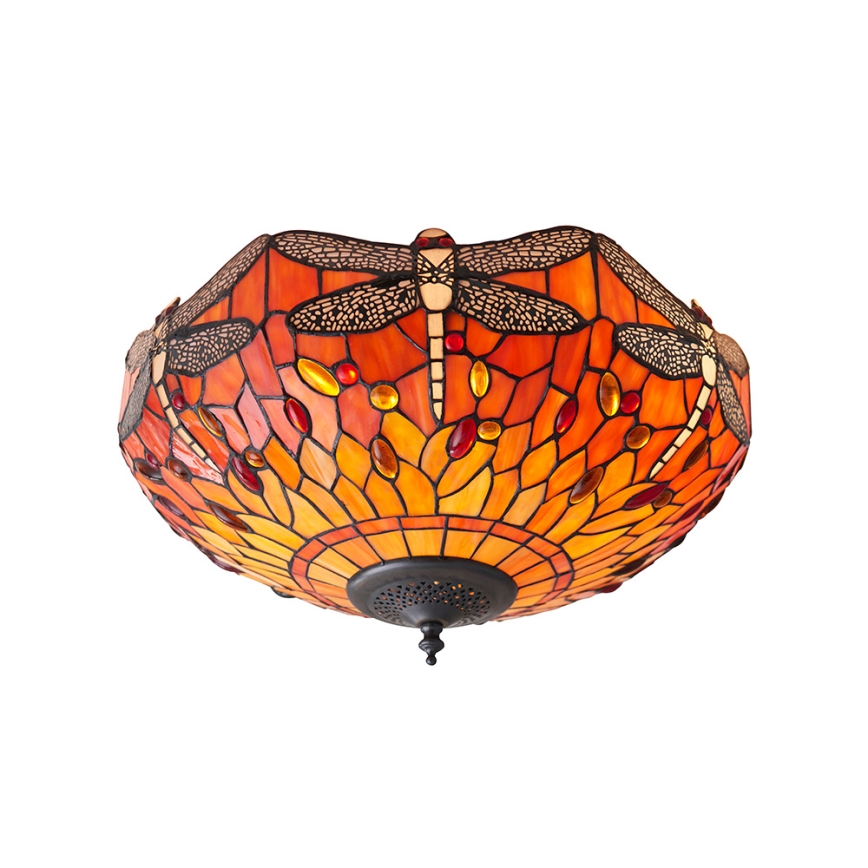 Endon 70721 - Plafonnier Tiffany DRAGONFLY 2xE27/60W/230V, diam. 41 cm