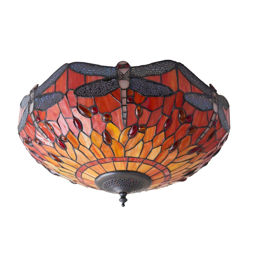 Endon 70721 - Plafonnier Tiffany DRAGONFLY 2xE27/60W/230V, diam. 41 cm