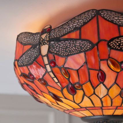 Endon 70721 - Plafonnier Tiffany DRAGONFLY 2xE27/60W/230V, diam. 41 cm