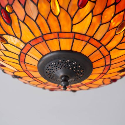 Endon 70721 - Plafonnier Tiffany DRAGONFLY 2xE27/60W/230V, diam. 41 cm