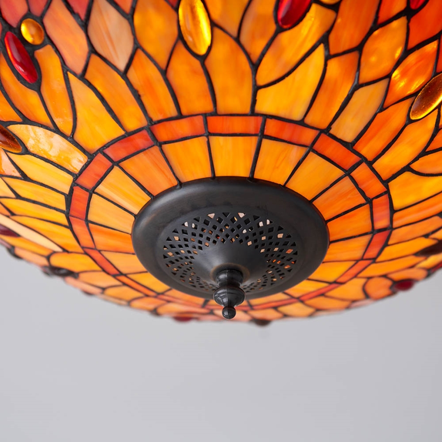 Endon 70721 - Plafonnier Tiffany DRAGONFLY 2xE27/60W/230V, diam. 41 cm