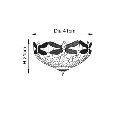 Endon 70722 - Plafonnier LIBELLULE 2xE27/60W/230V d. 41 cm