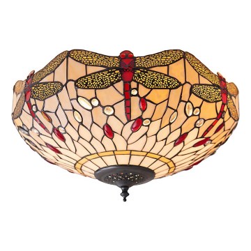 Endon 70723 - Plafonnier Tiffany DRAGONFLY 2xE27/60W/230V Ø 41 cm