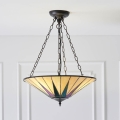 Endon 70754 - Suspension à chaîne Tiffany DARK STAR 3xE27/60W/230V Ø 49 cm