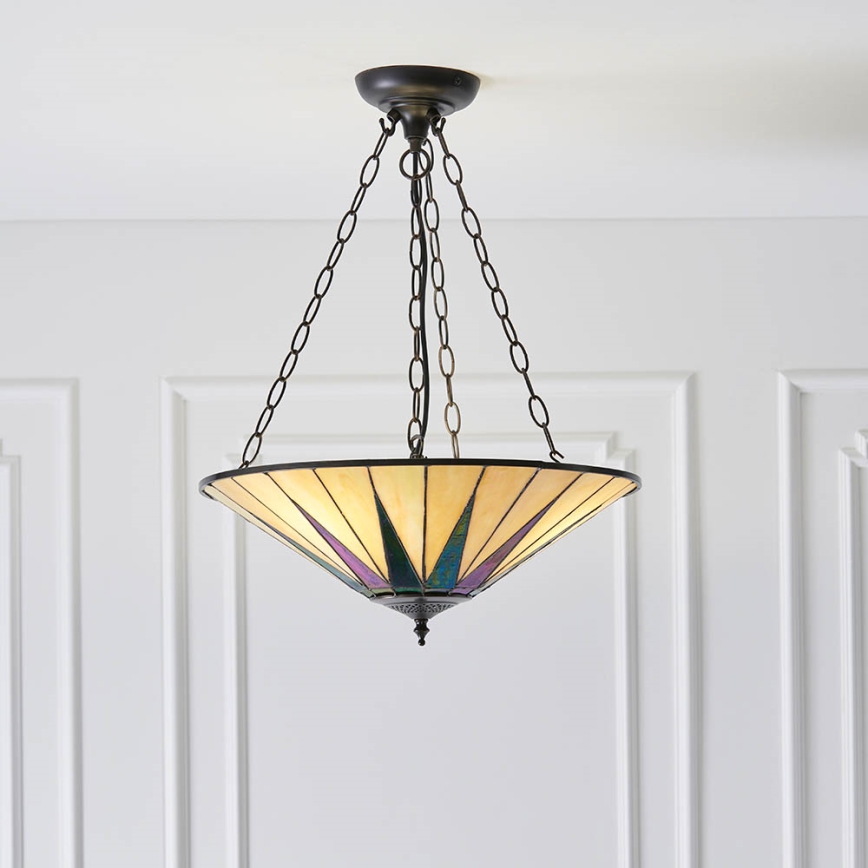 Endon 70754 - Suspension chaîne DARK STAR 3xE27/60W/230V d. 49 cm