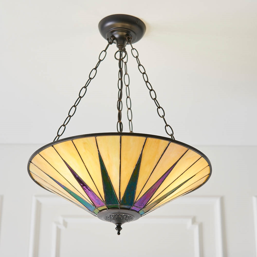 Endon 70754 - Suspension chaîne DARK STAR 3xE27/60W/230V d. 49 cm