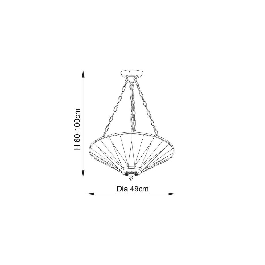 Endon 70754 - Suspension chaîne DARK STAR 3xE27/60W/230V d. 49 cm