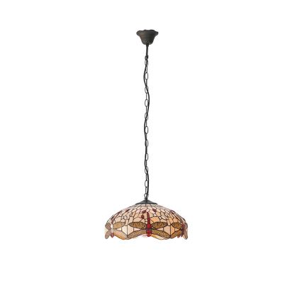 Endon 70824 - Suspension à chaîne Tiffany DRAGONFLY 3xE27/60W/230V Ø 41 cm
