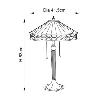 Endon 70935 - Lampe de table Tiffany FARGO 2xE27/60W/230V diam. 41,5 cm