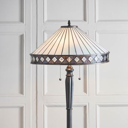 Endon 70936 - Lampadaire Tiffany FARGO 2xE27/60W/230V Ø 50 cm