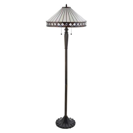 Endon 70936 - Lampadaire Tiffany FARGO 2xE27/60W/230V Ø 50 cm