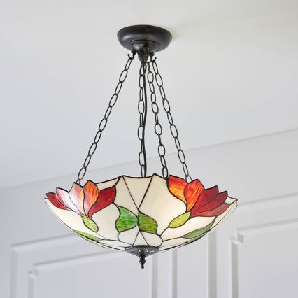 Endon 70946 - Lustre sur chaîne Tiffany BOTANICA 3xE27/60W/230V diam. 45 cm