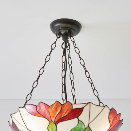 Endon 70946 - Lustre sur chaîne Tiffany BOTANICA 3xE27/60W/230V diam. 45 cm