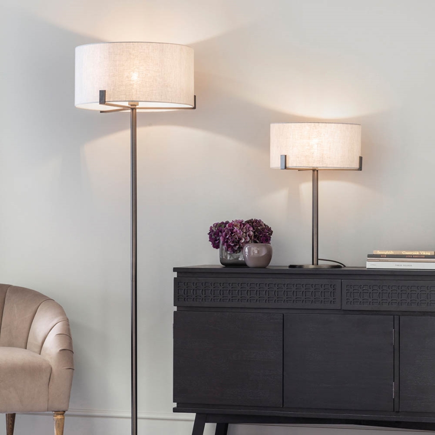 Endon 72634 - Lampadaire HAYFIELD 1xE27/40W/230V marron/gris