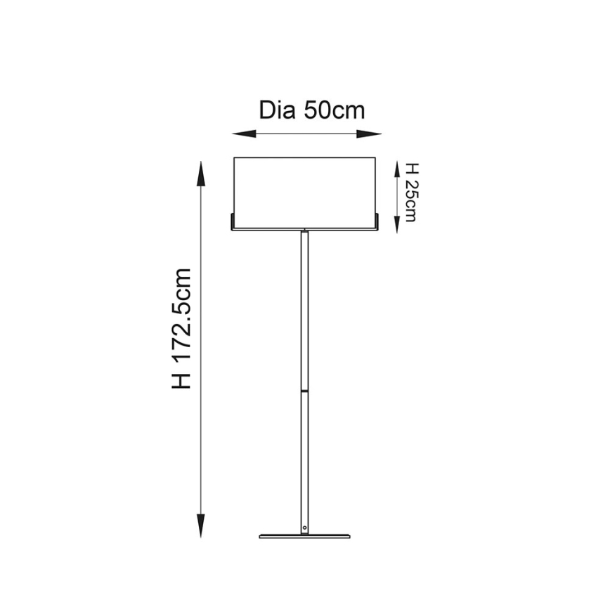 Endon 72634 - Lampadaire HAYFIELD 1xE27/40W/230V marron/gris