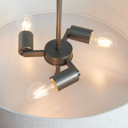 Endon 72635 - Suspension-barre HAYFIELD 3xE27/40W/230V chrome mat/gris