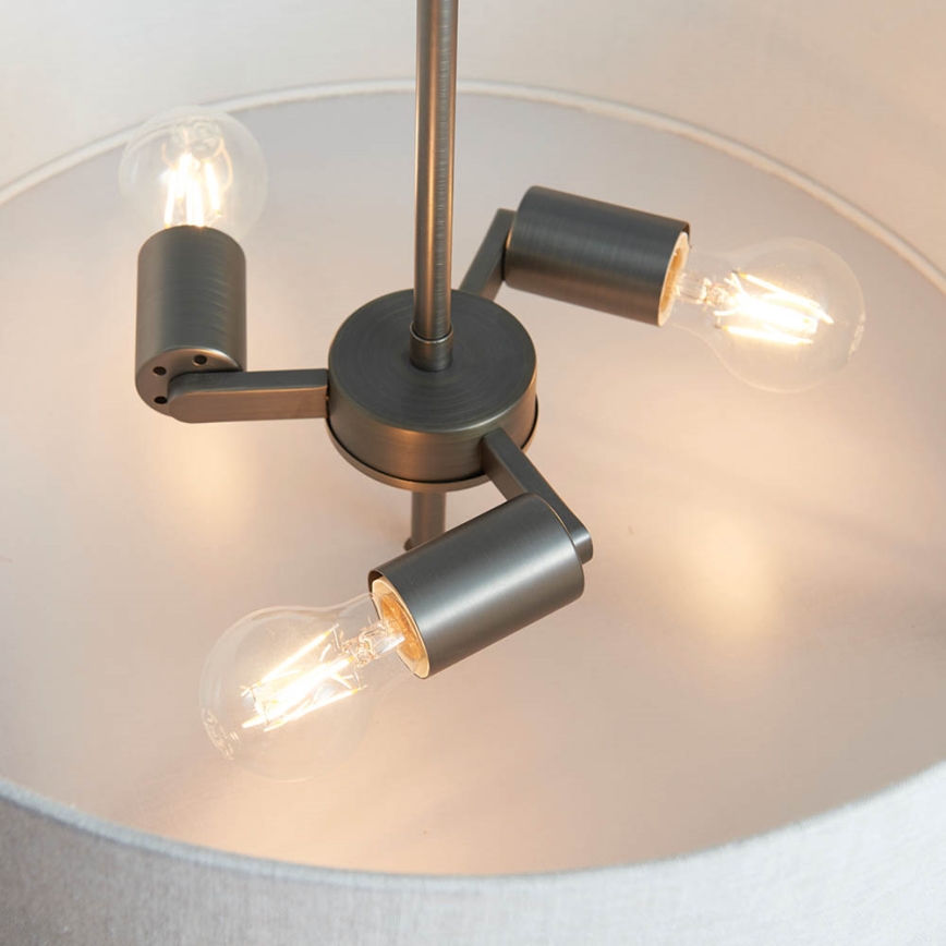 Endon 72635 - Suspension-barre HAYFIELD 3xE27/40W/230V chrome mat/gris