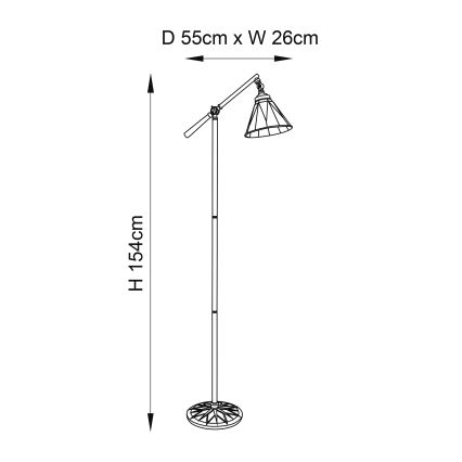 Endon 74355 - Lampadaire DARK STAR 1xE14/40W/230V