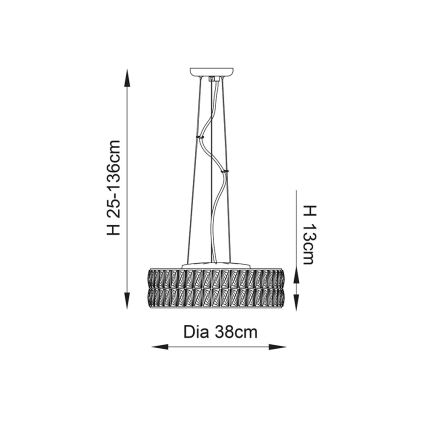 Endon 76513 - Suspension LED sur câble VERINA 5xLED/5W/230V, chrome brillant
