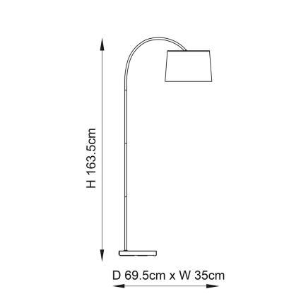Endon 78163 - Lampadaire CARLSON 1xE27/60W/230V gris/noir