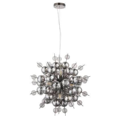 Endon 81583 - Suspension sur câble JOULES 9xE14/7W/230V chrome brillant/verre fumé
