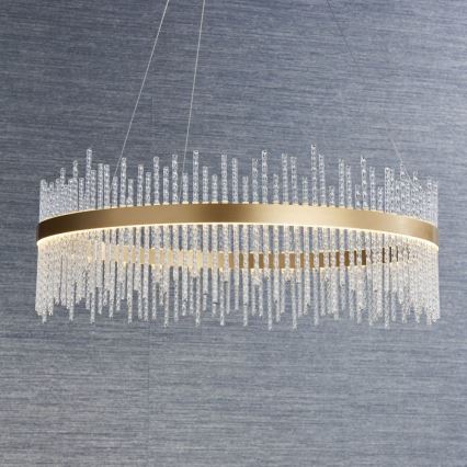 Endon 81908 - Suspension filaire à intensité variable ADRIEL LED/58W/230V 3000K d. 70 cm doré/transparent