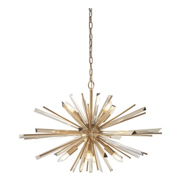 Endon 81935 - Lustre à chaîne 8xE14/40W/230V doré