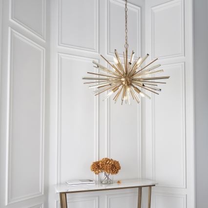 Endon 81935 - Lustre à chaîne 8xE14/40W/230V doré