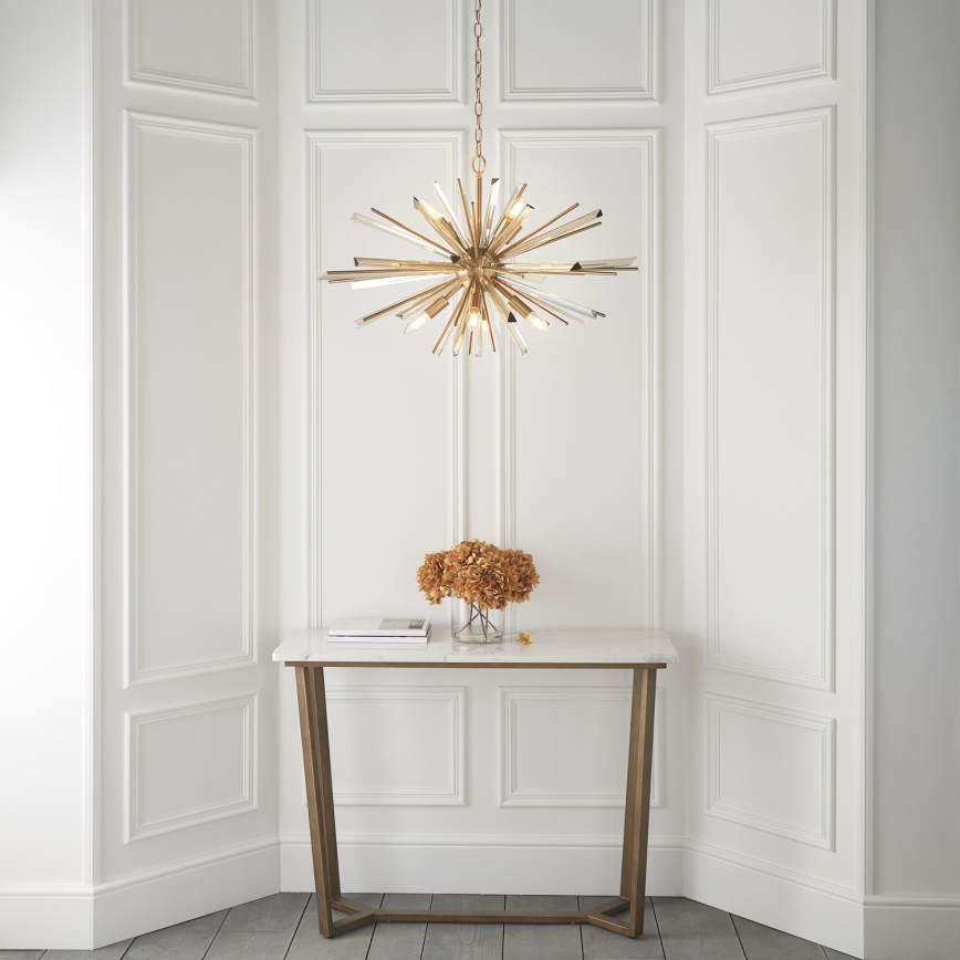 Endon 81935 - Lustre à chaîne 8xE14/40W/230V doré