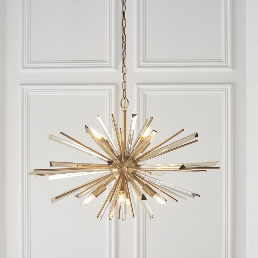 Endon 81935 - Lustre à chaîne 8xE14/40W/230V doré