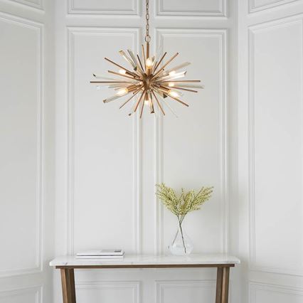 Endon 81936 - Lustre à chaîne 6xE14/40W/230V doré