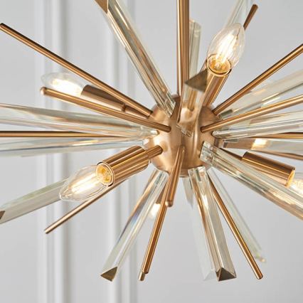 Endon 81936 - Lustre à chaîne 6xE14/40W/230V doré