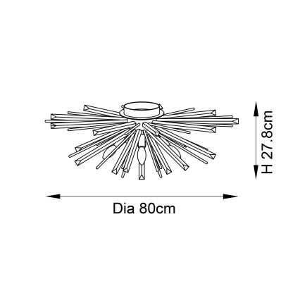Endon 81937 - Plafonnier 4xE14/40W/230V, Ø 80 cm, doré