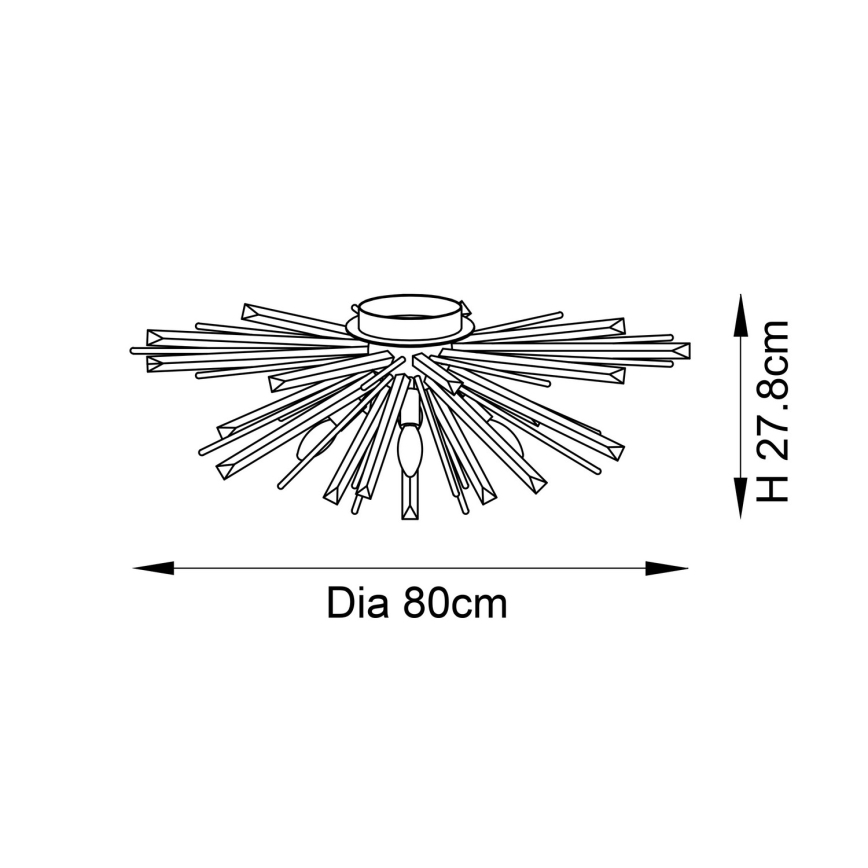 Endon 81937 - Plafonnier 4xE14/40W/230V, Ø 80 cm, doré