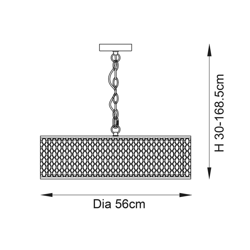 Endon 81969 - Suspension chaîne CORDERO 3xE27/10W/230V chrome mat