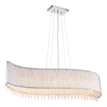 Endon 81979 - Lustre en cristal sur câble GALINA 8xG9/25W/230V chrome brillant